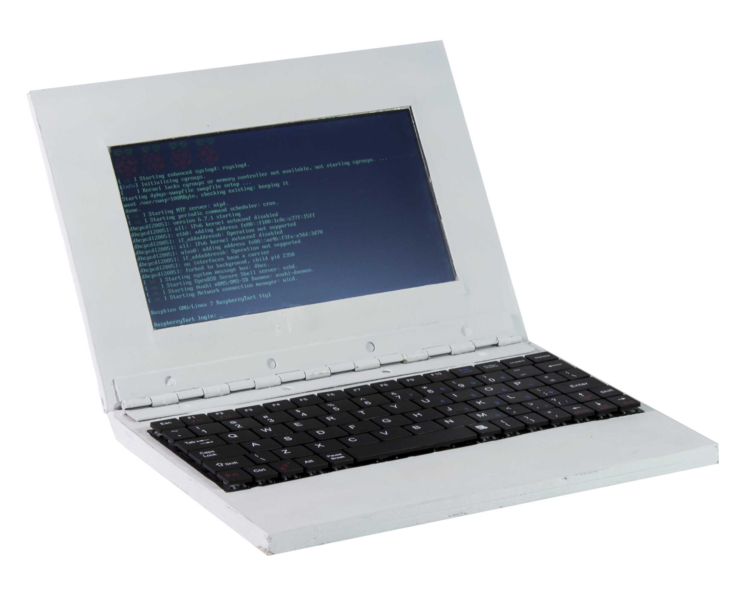 Raspberry Tart open and powered on